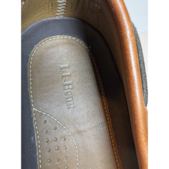 Size 11 LL Bean Bison Slippers Double Sole Leather Lined - Picture 5 of 11